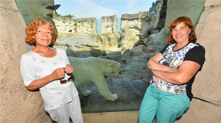 Ilse Baudry (links) und Birgit Born sind verrückt nach Eisbären. Die Pfälzerin Baudry ist wegen der Tiere, in die sie sich schon als junges Mädchen verliebt hat, und wegen ihrer Sehnsucht nach dem Norden sogar von Frankfurt nach Bremerhaven umgezogen.