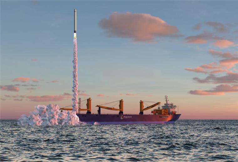 Weltraumbahnhof auf der Nordsee: Erste Teststarts im Juni geplant Rakete startet auf einem Schiff