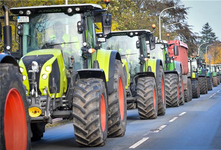Im Korso durchs Cuxland: Hunderte Bauern protestierten vor einem Jahr gegen die Agrarpolitik der Bundesregierung. Foto Scheschonka