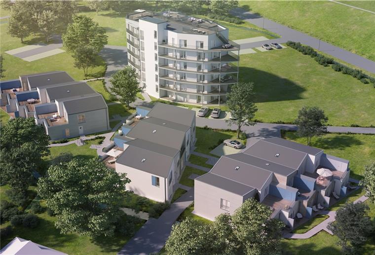 Im Obergeschoss des Punkthauses hat man Meerblick. Zwei solcher Gebäude sollen im Nordseeresort in Burhave entstehen, dazu insgesamt sieben Reihenhauskomplexe.