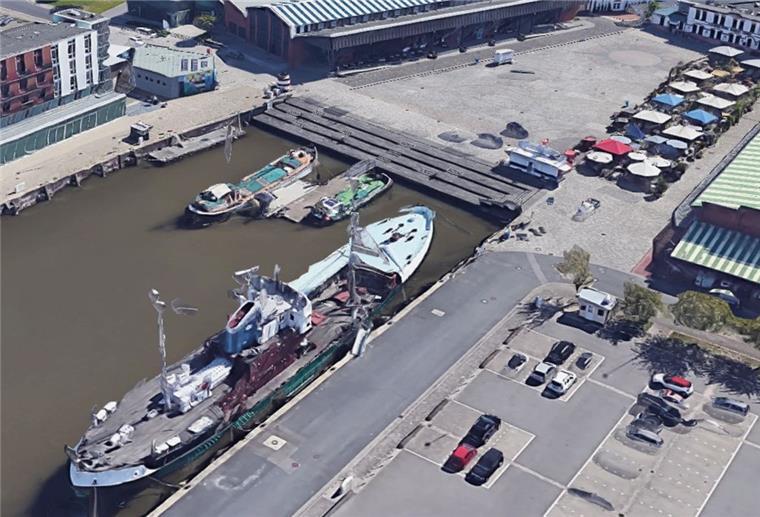 Bremerhaven: Markt für Fair-Trade-Produkte im Fischereihafen Googlemaps, Schaufenster Fischereihafen