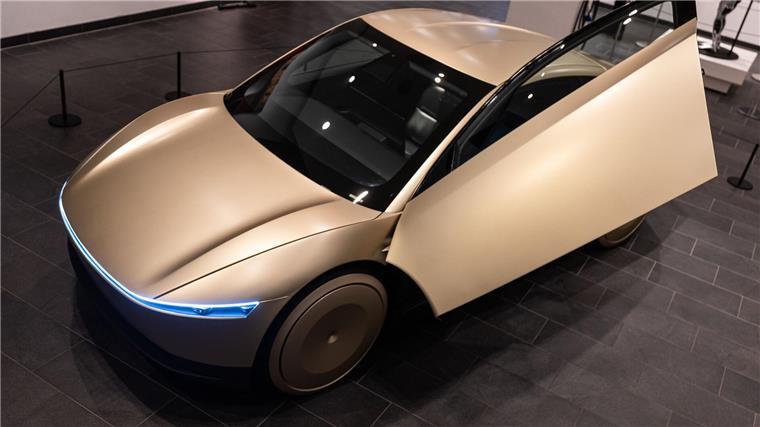 Tesla zeigt „Cybercab“ in Europa In Berlin kann man einen Prototyp des Tesla „Cybercab“ sehen.