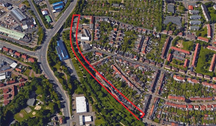 Wohnwagen in Geestemünde gestohlen: Polizei bittet um Zeugenhinweise In der Borkumer Straße (rote Markierung) in Bremerhaven-Geestemünde wurde ein Wohnwagen gestohlen.