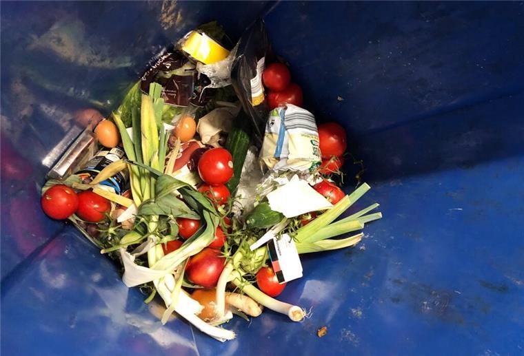 In der EU soll weniger Essen und Kleidung im Müll landen Weggeschmissene Lebensmittel liegen in einer Mülltonne. (zu dpa «Hummer aus dem Müll - «Containern» gegen Verschwendung») +++ dpa-Bildfunk +++
