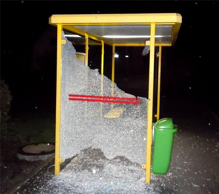 Grünhöfe: Rowdys zerstören Bushaltestelle In Grünhöfe haben Unbekannte in der Nacht zu Donnerstag eine Haltestelle zerstört.