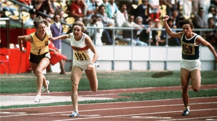 In Montreal holte Annegret Richter (M) 1976 über 100 Meter Olympia-Gold.