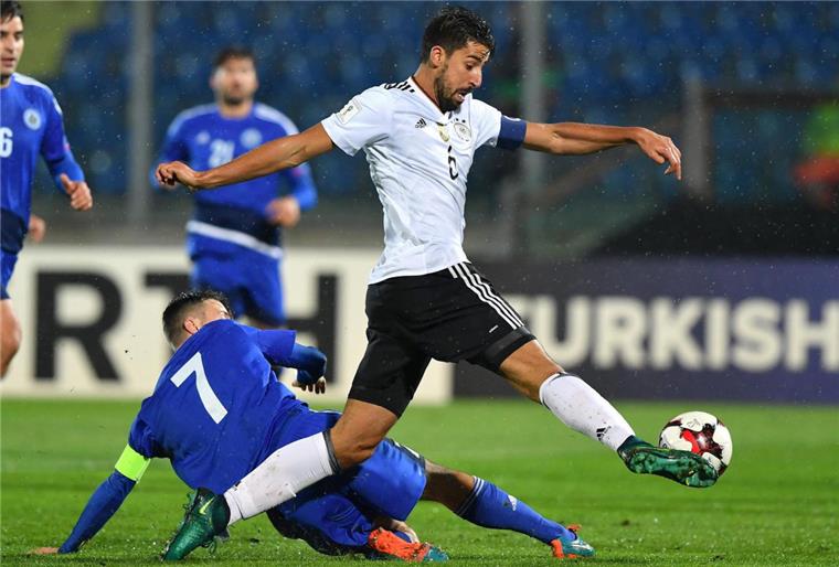 In San Marino sorgte Sami Khedira schnell für klare Verhältnisse. Foto Ferrari/dpa