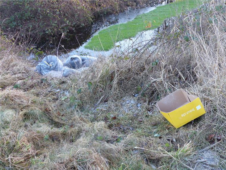 Illegale Müllentsorgung in Sellstedt: Säckeweise Bauschutt in Graben geworfen In Sellstedt haben Unbekannte mehrere Säcke mit Bauschutt illegal entsorgt.