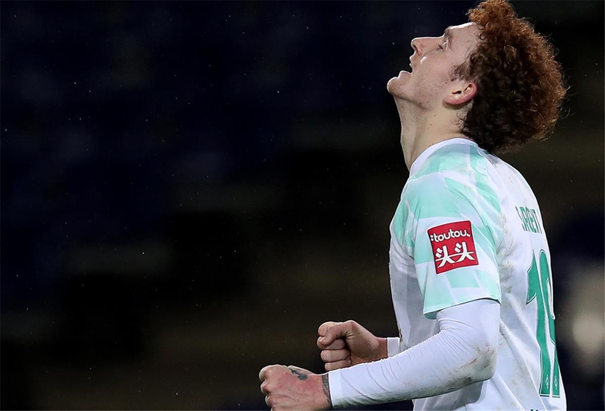 Josh Sargent schießt sich ins Schaufenster Der Bremer Josh Sargent jubelt nach einem Treffer.