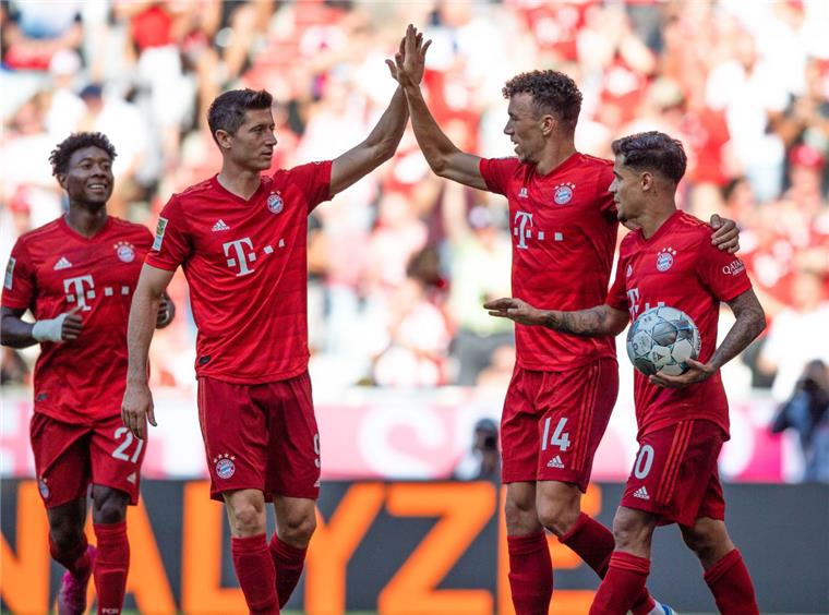 Jubel beim FC Bayern München. Mainz ist mit 6:1 besiegt worden.