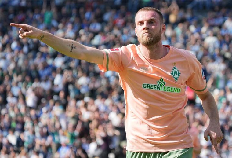 Marvin Ducksch für deutsche Nationalmannschaft nominiert Bremens Marvin Ducksch jubelt