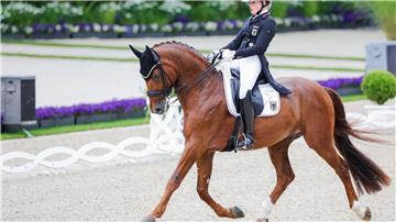 Katharina Hemmer gewinnt zum zweiten Mal mit Denoix den Grand Prix Special in Frankfurt. 