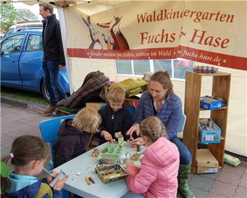 Kleine Ruhepause beim Staudenmarkt 2019 in Hagen:: Der Waldkindergarten &quot;Fu...