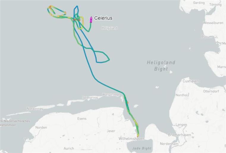 Kreuz und quer durch die Nordsee: Werft testet Superyacht „Celerius“ Celerius-Route in der Nordsee