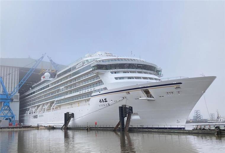 Kreuzfahrtschiff „Asuka III“ startet Ems-Überführung: So sieht der Zeitplan aus Kreuzfahrtschiff Asuka III Werft