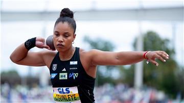 Kugelstoß-Olympiasiegerin Yemisi Ogunleye belegte beim Meeting in Polen den zweiten Platz.