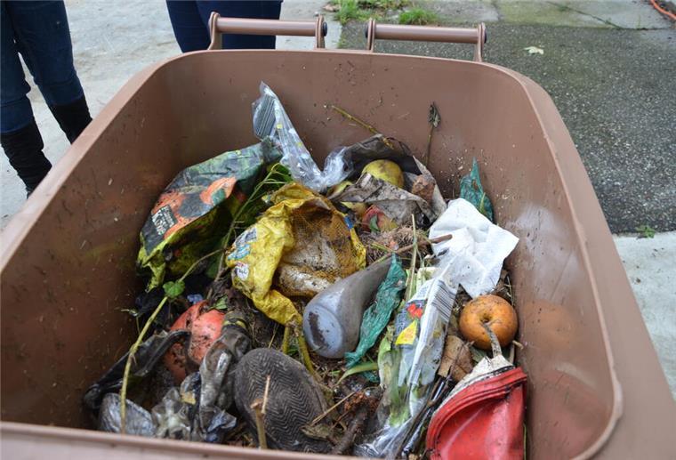 Neue Müll-Regel gilt ab Mai - und kann besonders teuer für Mieter werden Eine Biomülltonne voll mit Abfall.
