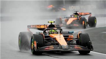 Lando Norris gewann das Rennen im Regen.