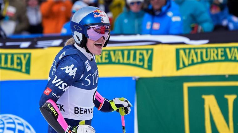 Lindsey Vonn war vor ihrem geplanten Weltcup-Comeback auch im Super G noch als Vorläuferin dabei.