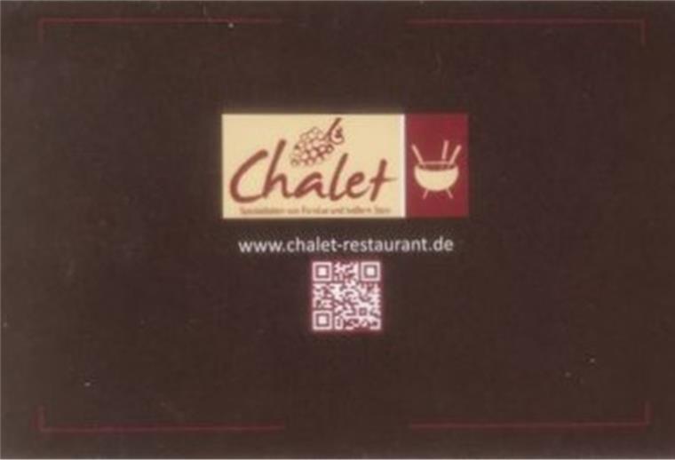 Geselliger Abend beim Fondue Das Logo von dem Restaurant Chalet.
