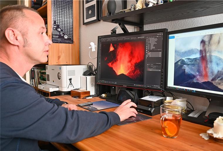 Bremerhavener gelingen spektakuläre Fotos vom Vulkanausbruch Maceij Libert hat den Vulkanausbruch auf La Palma in Bildern festgehalten.