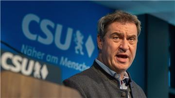 Markus Söder, CSU Parteivorsitzender, nimmt nach der Vorstandssitzung der CSU an einer Pressekonferenz teil.