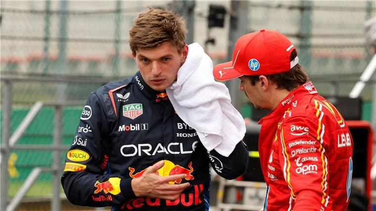 Ohne „Knigge-Kurs“: Verstappen in blendender Laune Max Verstappen startet trotz Pole Position hinter Charles Leclerc.