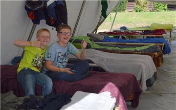 Maxim (11 Jahre, links) und Nicolas (10 Jahre) fühlten sich wohl und wollen beim nächsten Zeltlager gern wieder dabei sein.