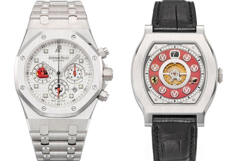 Michael Schumachers Uhren: Ein Audemars Piguet Royal Oak-Chronograph (l) und die Journe Vagabondage 1 Model-Uhr.
