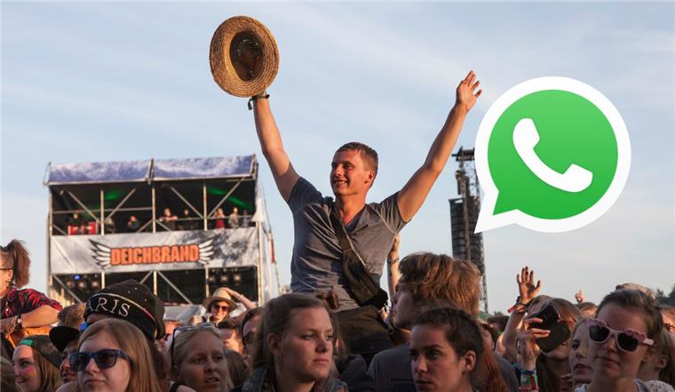 Mit dem WhatsApp-Kanal von nord24.de seid ihr beim Deichbrand immer auf dem neuesten Stand. 