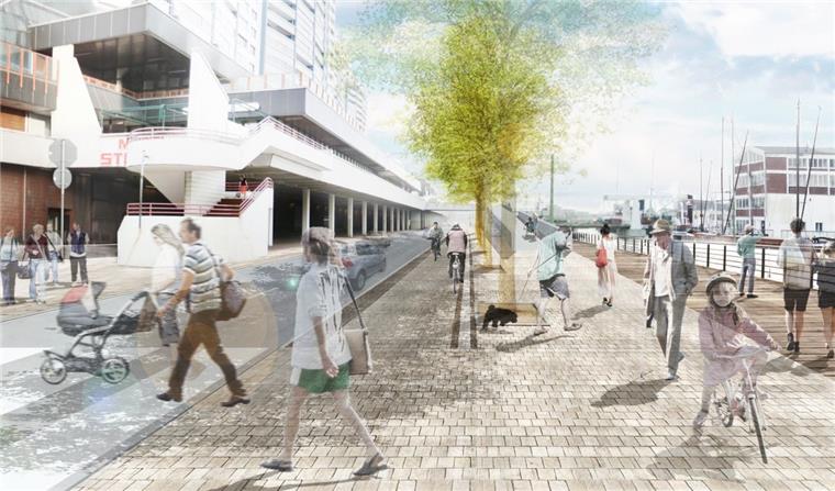 CDU will den Rückbau der Columbusstraße verhindern Mit der Reduzierung der Fahrspuren, einer baumbestandenen Promenade und sicheren Fahrradwegen könnte die Columbusstraße wieder zu einem Ort werden, an dem sich die Menschen gerne aufhalten und der Innenstadt und Havenwelten nicht länger trennt. Darstellung Latz + Partner
