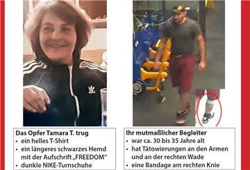 Die Bilder von einer Frau und einem Mann auf einem Fahndungsplakat.