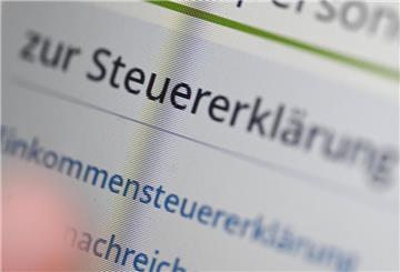 Die Steuererklärung auf einem Bildschirm