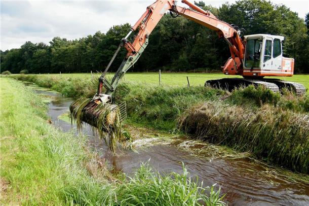 Mit drei Mähkorbbaggern und drei erfahrenen Baggerführern will der Unterhaltungsverband die Räumung der Verbandsgewässer gewährleisten.