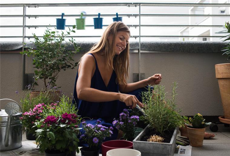 Frühling auf dem Balkon: Mit diesen 5 Tipps wird es gemütlich ILLUSTRATION - Kräuterbeet oder Blütenmeer: Je mehr Pflanzen in Ballungsgebieten wachsen, desto besser und wirkungsvoller sind die Effekte von Begrünung für das Klima. (zu dpa: «Wie der kleinste Balkon zur grünen Oase wird») Foto: Franziska Gabbert/dpa-tmn - Honorarfrei nur für Bezieher des dpa-Themendienstes +++ dpa-Themendienst +++