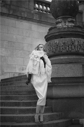 Model Maja Manczak shootet in Paris.