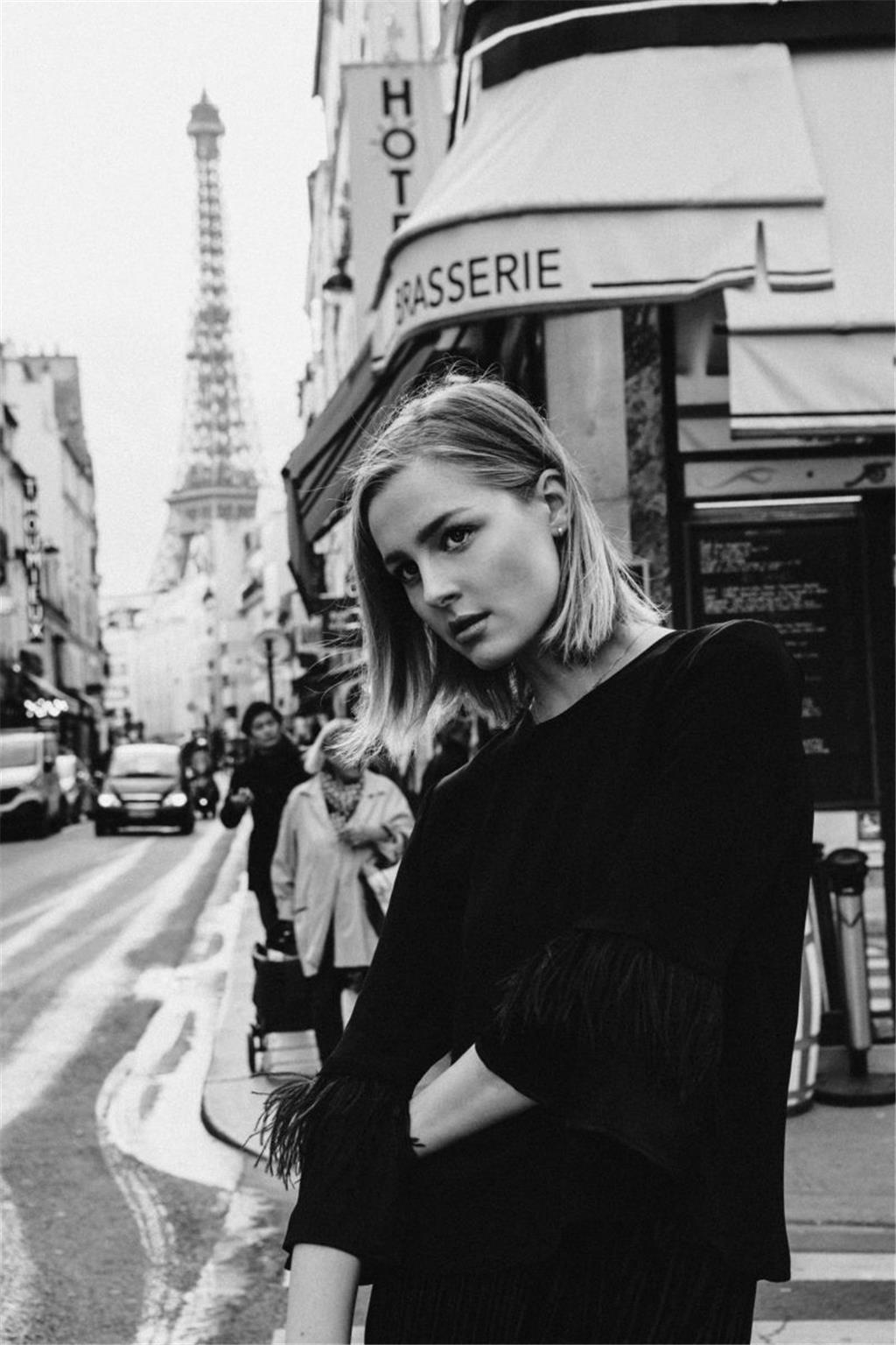Model Maja Manczak shootet in Paris.