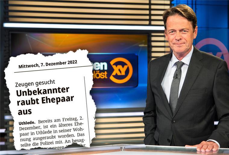 Schwerer Raub: Fall aus dem Kreis Cuxhaven am Mittwoch bei „Aktenzeichen XY... ungelöst“ Moderator Rudi Cerne präsentiert bei der Fernseh-Sendung „Aktenzeichen XY... ungelöst“ am Mittwoch, 3. Juli, auch einen Fall aus Uthlede.