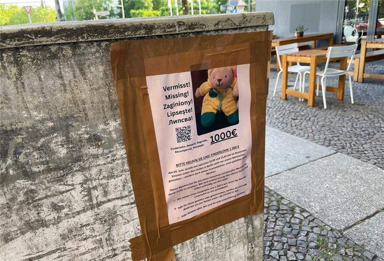 Teddy verzweifelt gesucht: 1.000 Euro für „Mini“ ausgesetzt Neben den Plakaten auf Deutsch bittet auch ein eigener Webauftritt auf Englisch, Polnisch, Rumänisch und Bulgarisch um Hinweise zu dem gestohlenen Plüschtier.
