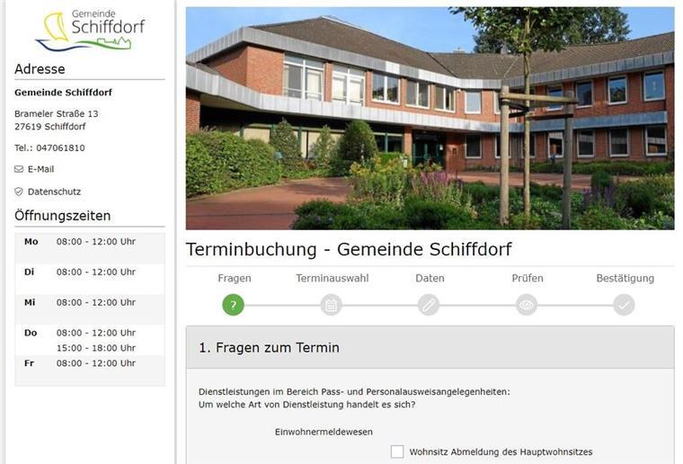 Rathaus Schiffdorf: Termine bald online buchbar Neuer Personalausweis, neuer Führerschein - ab Montag muss man im Schiffdorfer Rathaus dafür nicht mehr anstehen, sondern man kann sich online einen Termin dafür holen.