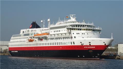 Ein Kreuzfahrtschiff. Neustart für die „Finnmarken“: Die „Otto Sverdrup“ wird ab April wieder unter ihrem ursprünglichen Namen über die Meere kreuzen. 