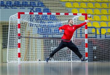 Noch bereitet sich Johannes Bitter, Torwart der deutschen Handball-Nationalmannschaft, beim Training auf das Spiel gegen Kap Verde vor. Doch aller Warscheinlichkeit nach wird die Partie abgesagt.