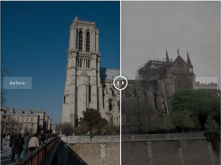 Vorher-Nachher: So verheerend war das Feuer von Notre-Dame Notre-Dame: In Vorher-Nachher-Bildern seht ihr, wie verheerend der Brand in Paris war.