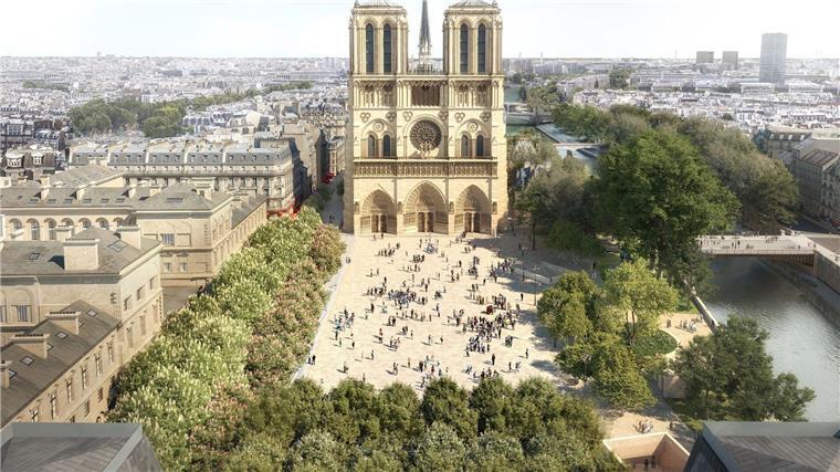 Neugestaltung des Pariser Notre-Dame-Umfelds ab 2025 Notre-Dame Vorplatz: Bäume statt Parkplatz