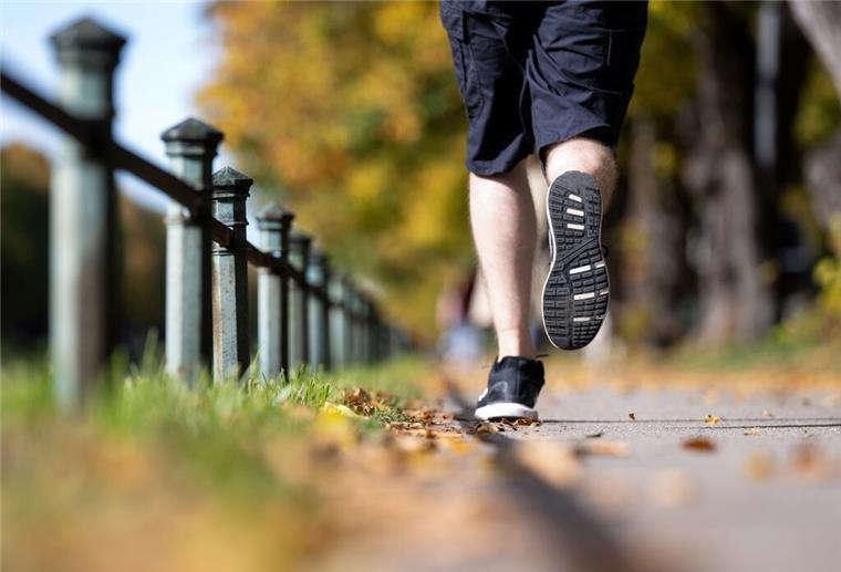 Ein Mann joggt am Nymphenburger Kanal entlang. +++ dpa-Bildfunk +++