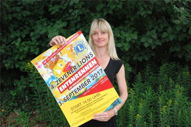 Entenrennen in Zeven: Lions Club veranstaltet "Duck Race" auf der Mehde Organisatorin Susanne Schulz freut sich schon auf das große Entenrennen.