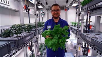 Paul Zabel hat in der Antarktis frischen Salat geerntet.