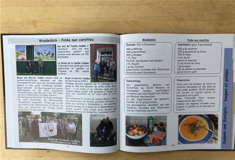 Stadland/Petit-Caux: Jubiläum per Zoom-Konferenz Persönliche Kommentare und Bilder, immer in zwei Sprachen, ergänzen die Rezepte.