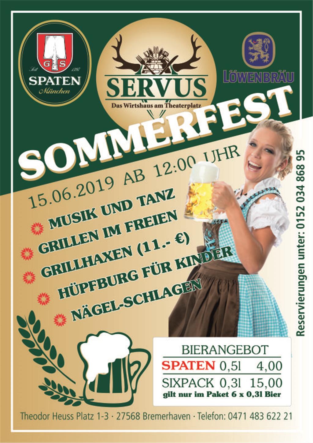 Flyer Somemrfest Servus Frau im Dindl