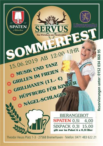 Flyer Somemrfest Servus Frau im Dindl